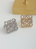 Hollow Square Diamond-Encrusted Ring [N8ETAMR2]