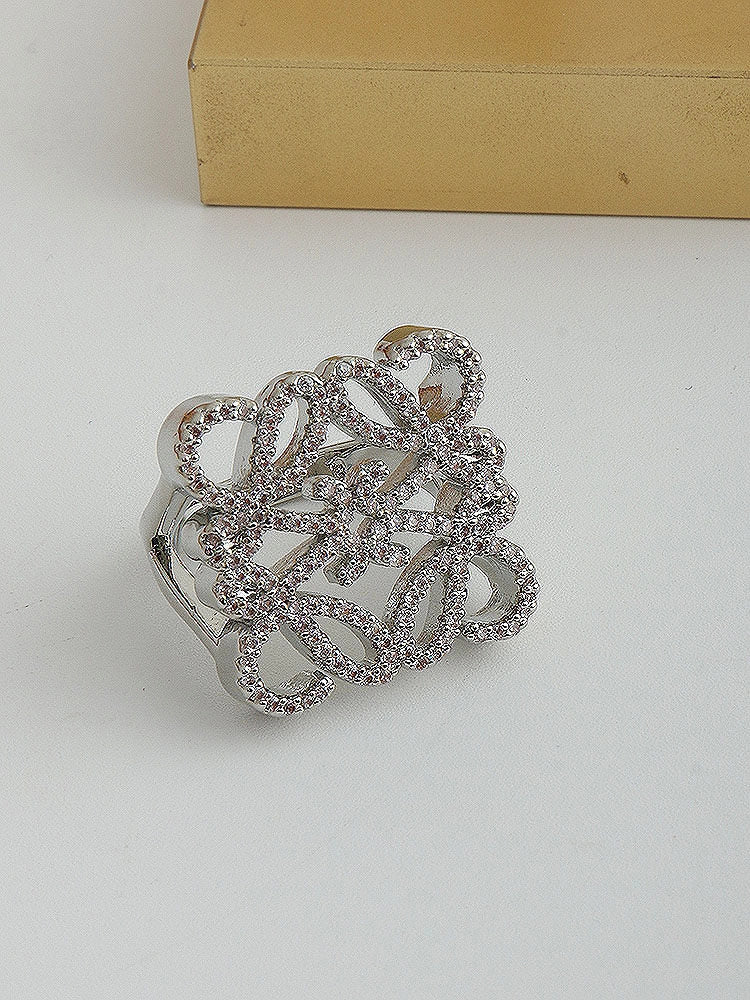 Hollow Square Diamond-Encrusted Ring [GLKGM1DM]