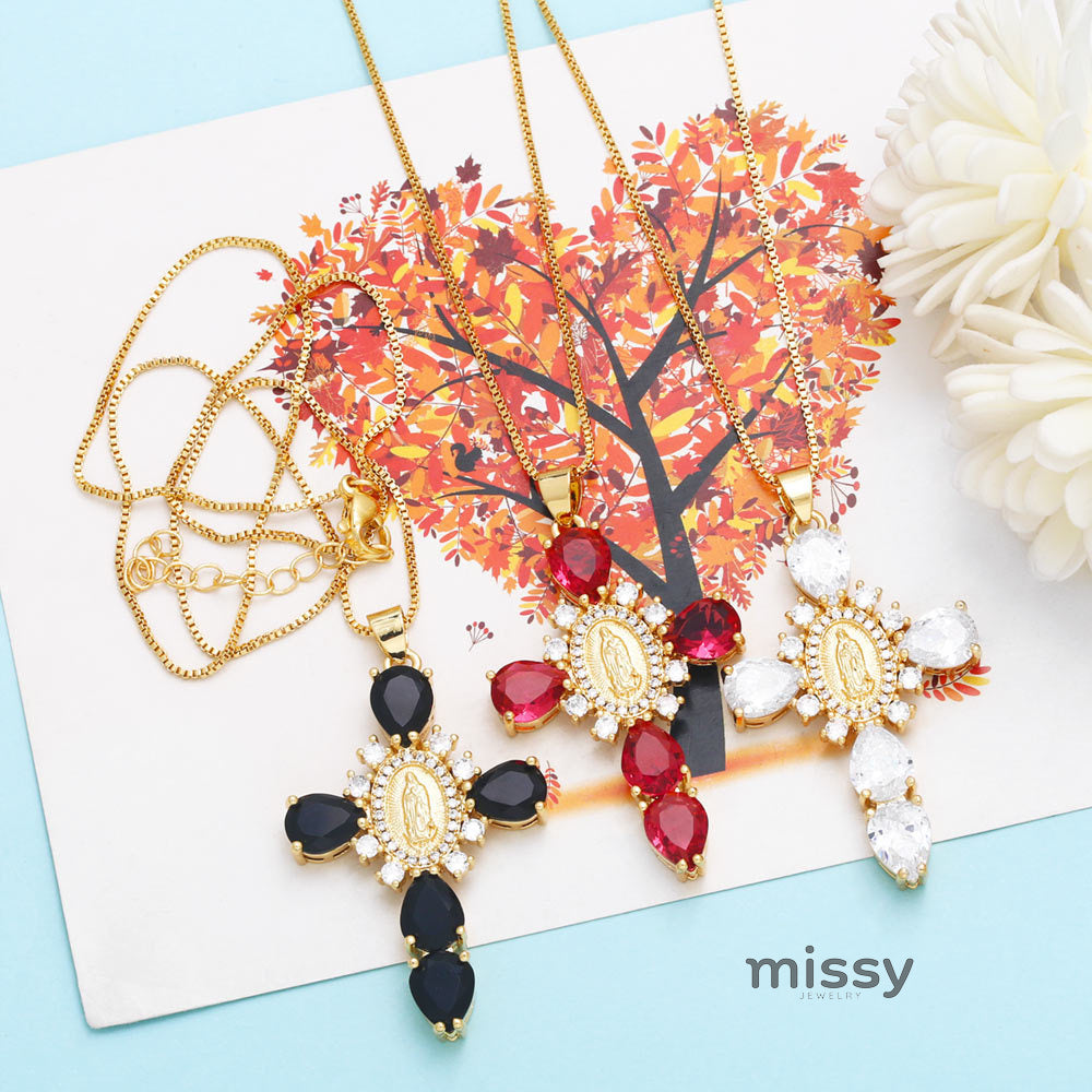 Ianna Madonna Cross Necklace [X0PDBW2E]