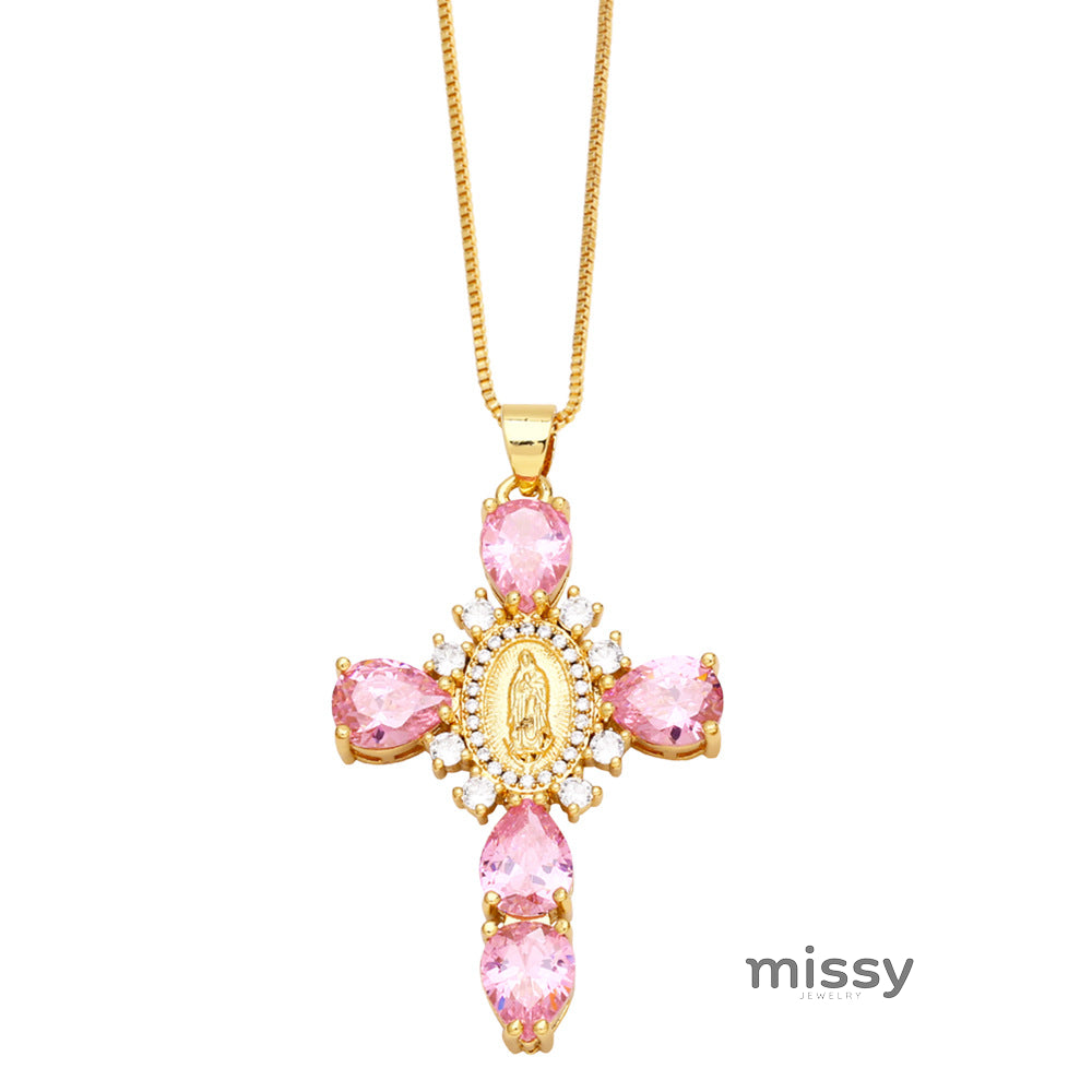 Ianna Madonna Cross Necklace [3Z2686O7]