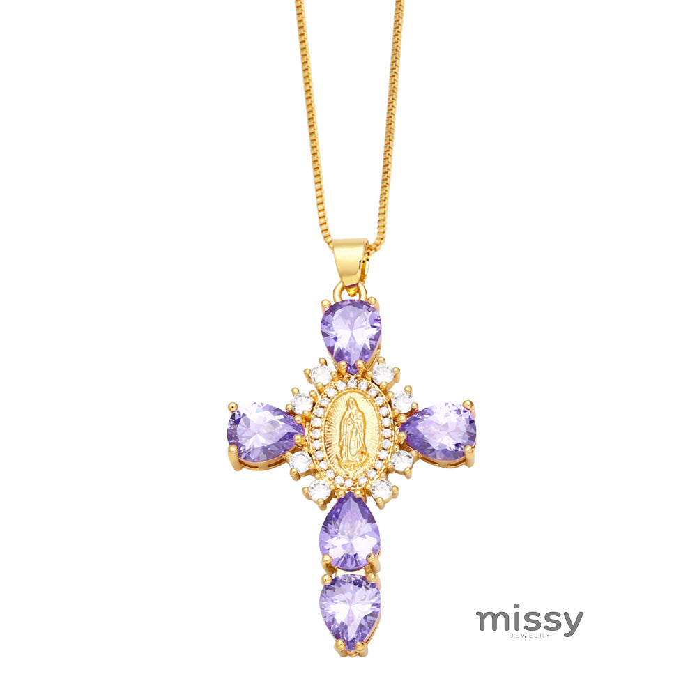 Ianna Madonna Cross Necklace [SAZT7PAD]