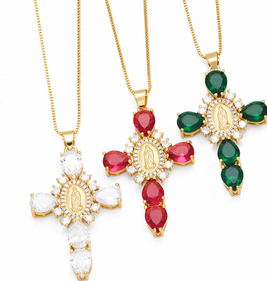 Ianna Madonna Cross Necklace [X0PDBW2E]