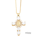 Ianna Madonna Cross Necklace [23JICRZL]