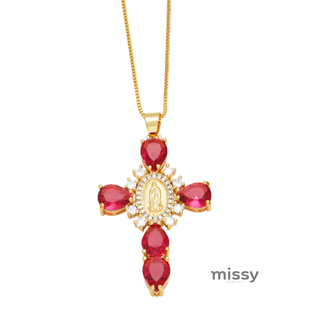Ianna Madonna Cross Necklace [9P8Z5NZK]