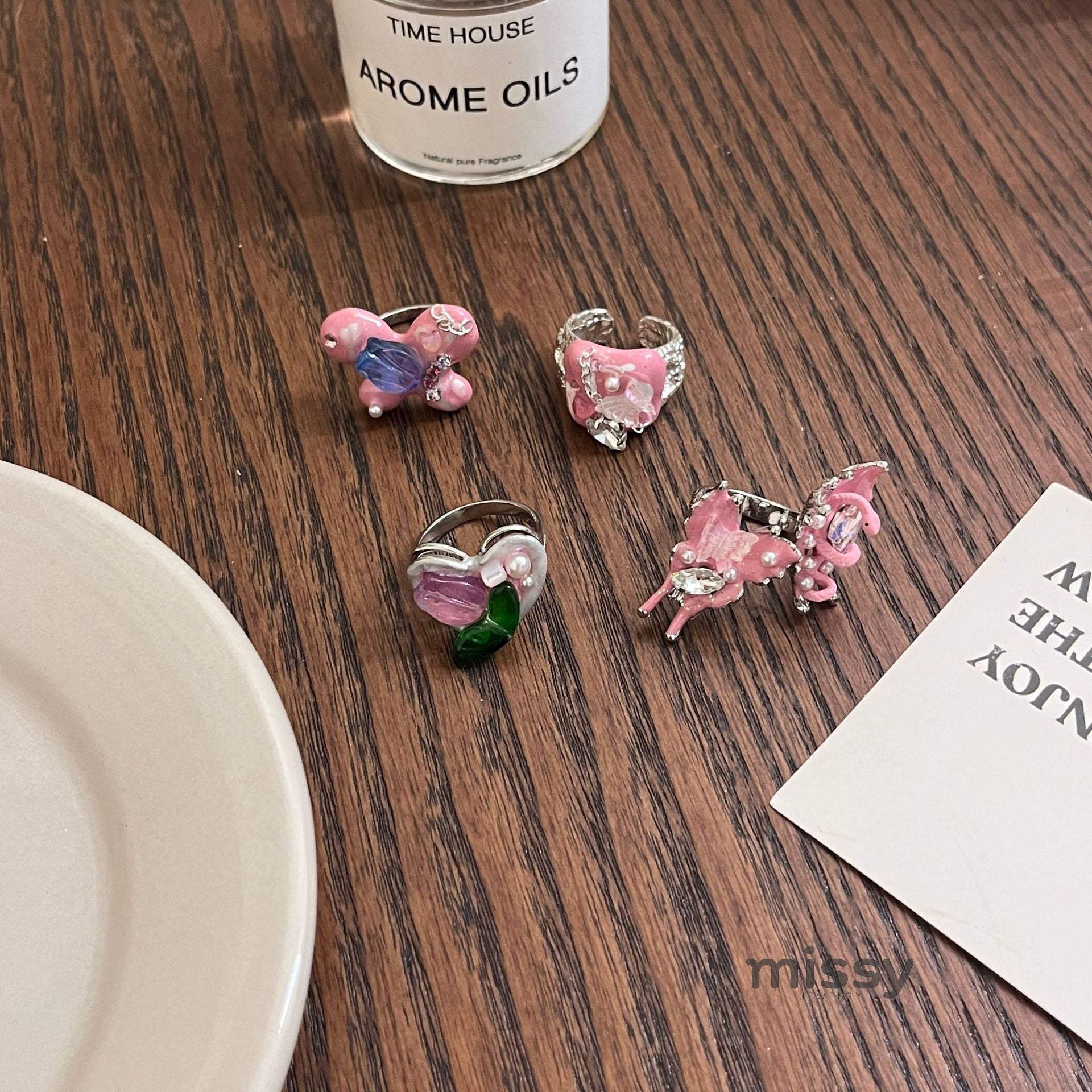 Indiana Enamel Butterfly Ring [D36FVS9R]