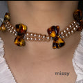 Indya Pearl Charm Choker
