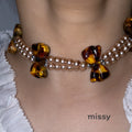 Indya Pearl Charm Choker