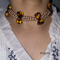 Indya Pearl Charm Choker