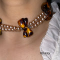 Indya Pearl Charm Choker