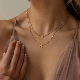 Initial Knot Chain Necklace [KPQ0UK1X]