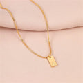 Initial Pendant Box Chain Necklace [WRBRTS07]