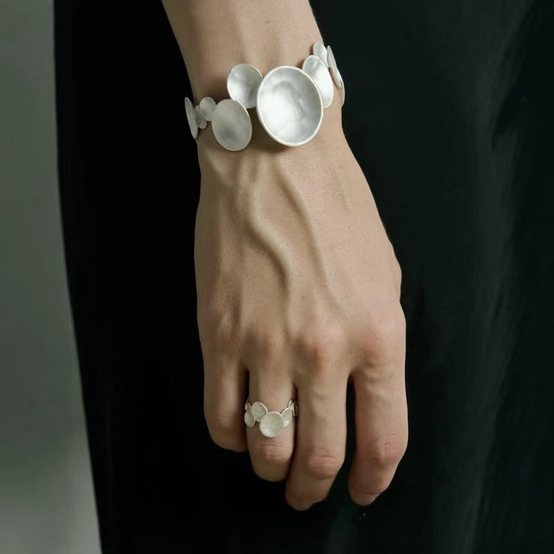 Irregular Disc Bracelet and Ring Set [A9S4RSLZ]