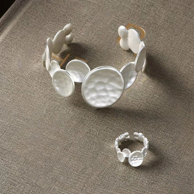 Irregular Disc Bracelet and Ring Set [A9S4RSLZ]