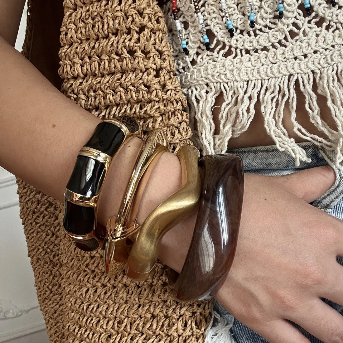 Irregular Gold Cuff Bracelet [U1JHB82J]