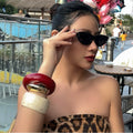 Irregular Marble Pattern Resin Bangle [BZP52I55]