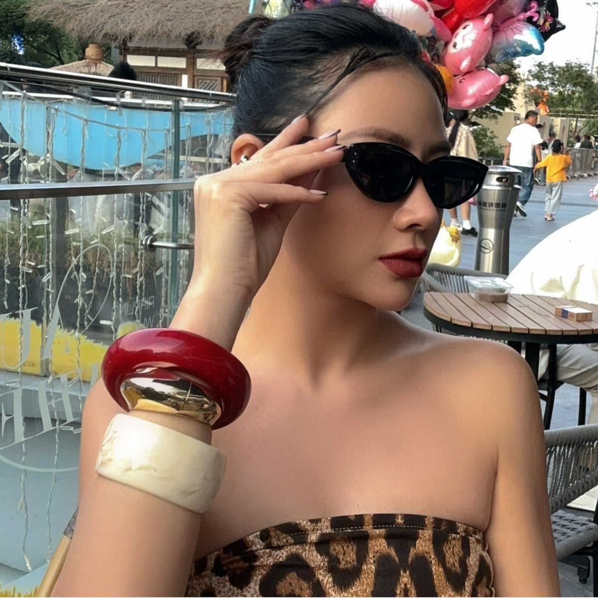 Irregular Marble Pattern Resin Bangle [BZP52I55]