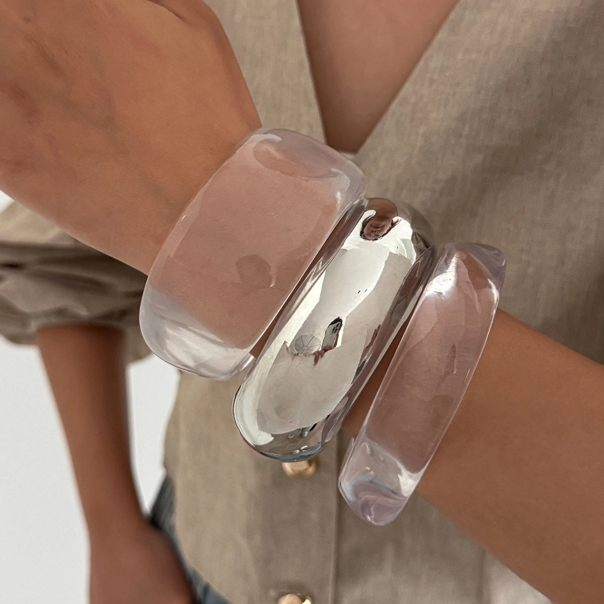 Irregular Silver Cuff Bracelet [JFXM78T0]