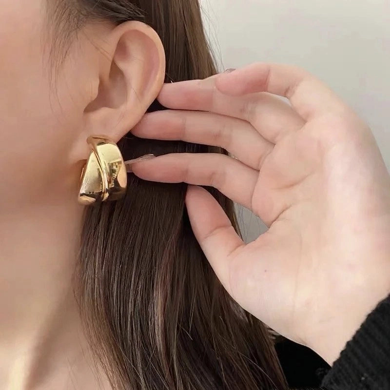 Irregular Twisted Hoop Earrings [YSABKD6A]