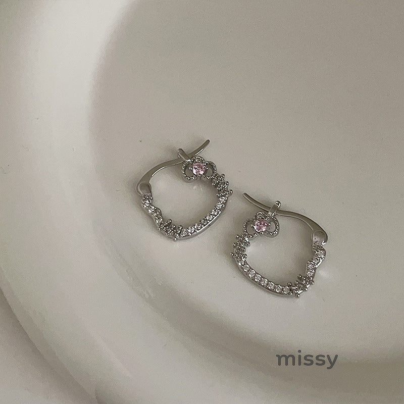 Isley Zircon Cat Bow Earrings [PLVAEXMO]
