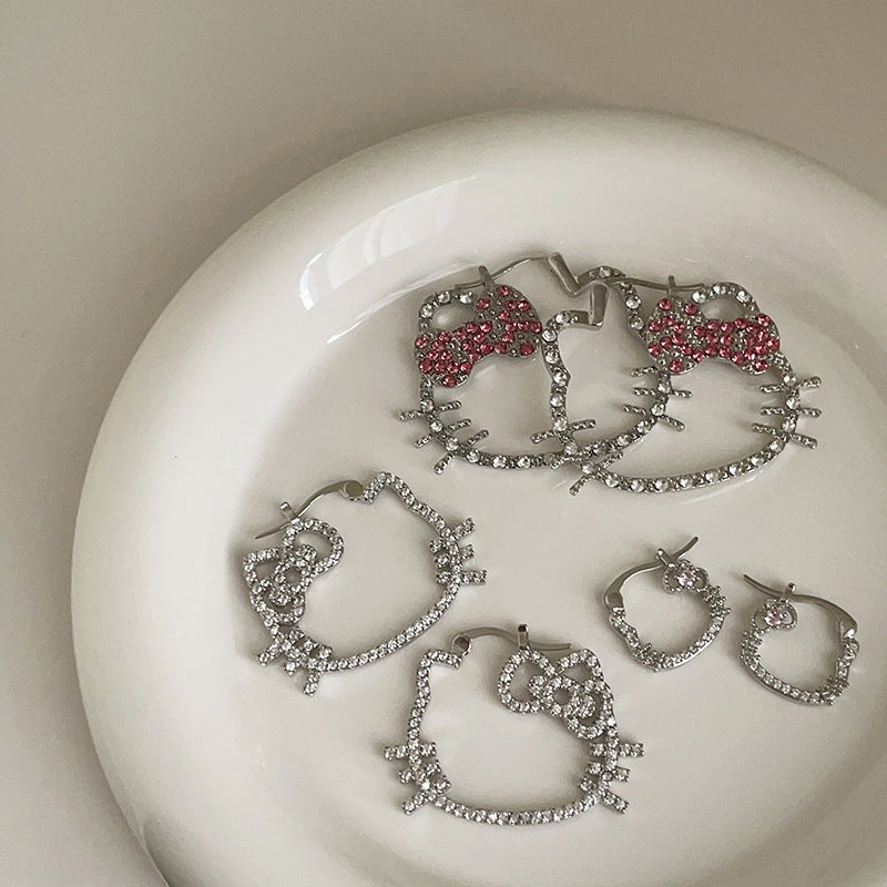 Isley Zircon Cat Bow Earrings [57C7WWHD]