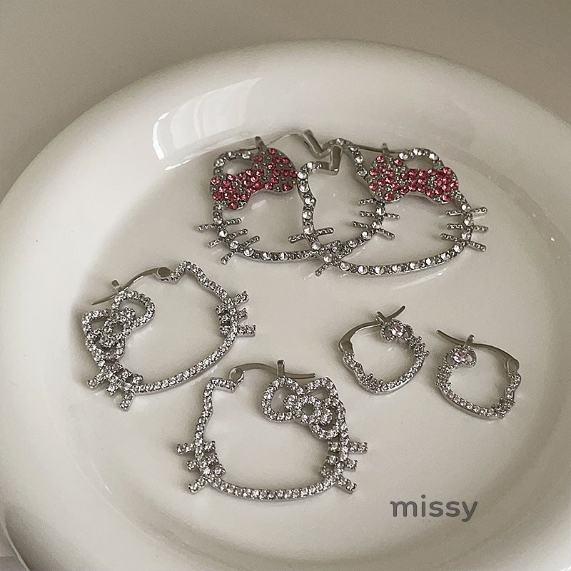 Isley Zircon Cat Bow Earrings [7WY0QB09]