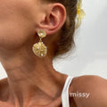 Itzayana Scallop Pearl Stud Earrings