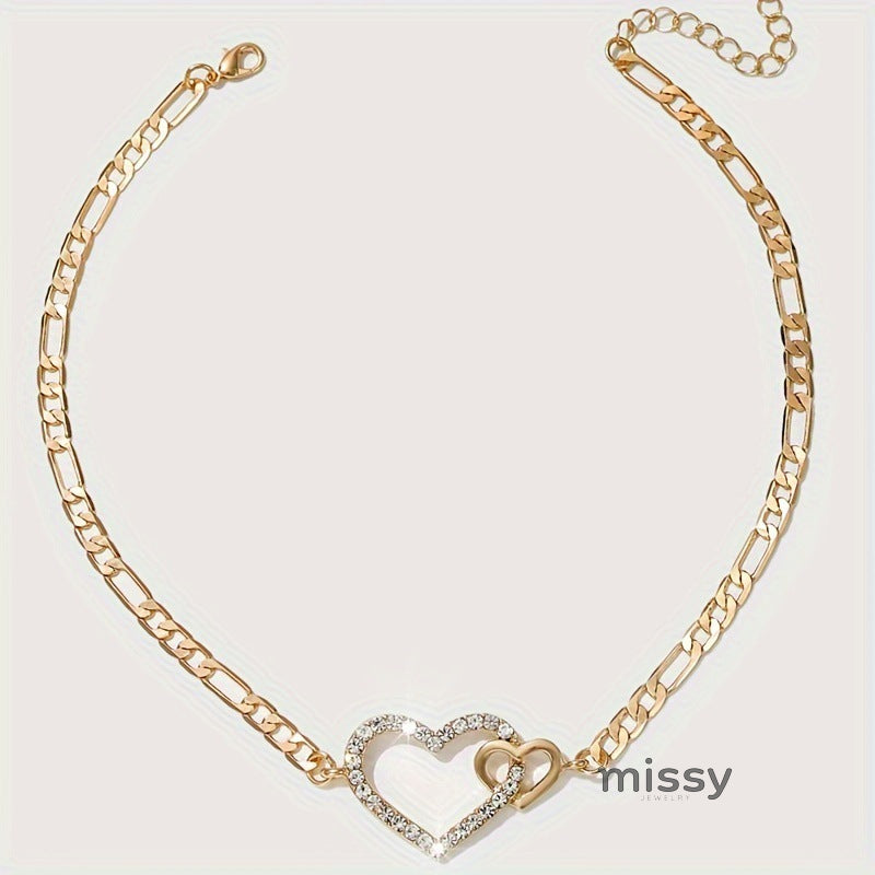 Ivey Dual Crystal Heart Choker [8FB01F4J]