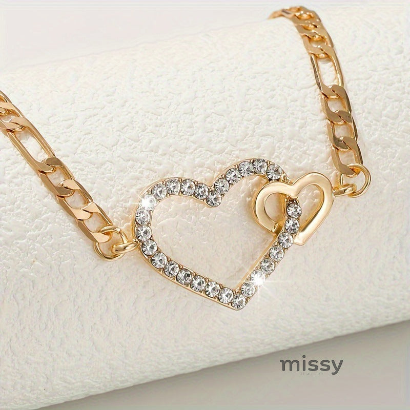 Ivey Dual Crystal Heart Choker [396OPIRN]