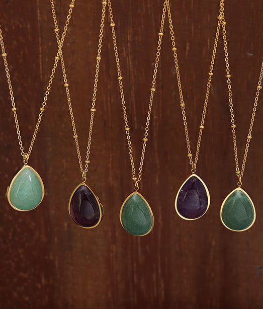 Izzabella Natural Stone Pendant Necklace [2QQ9SS0A]