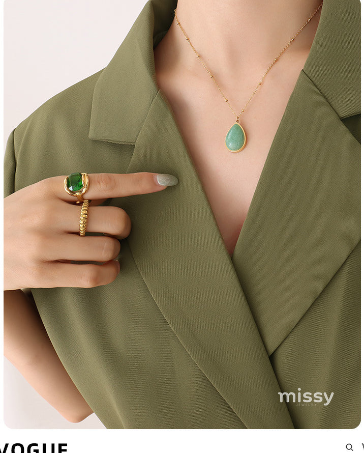 Izzabella Natural Stone Pendant Necklace [KUC9HMQP]