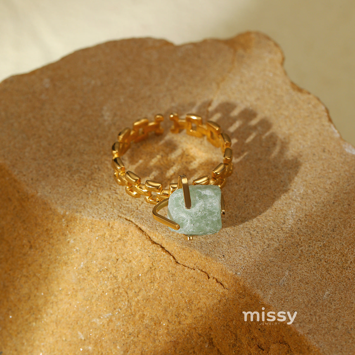 Jadelynn Natural Stone Open Ring [1TUVZSDP]