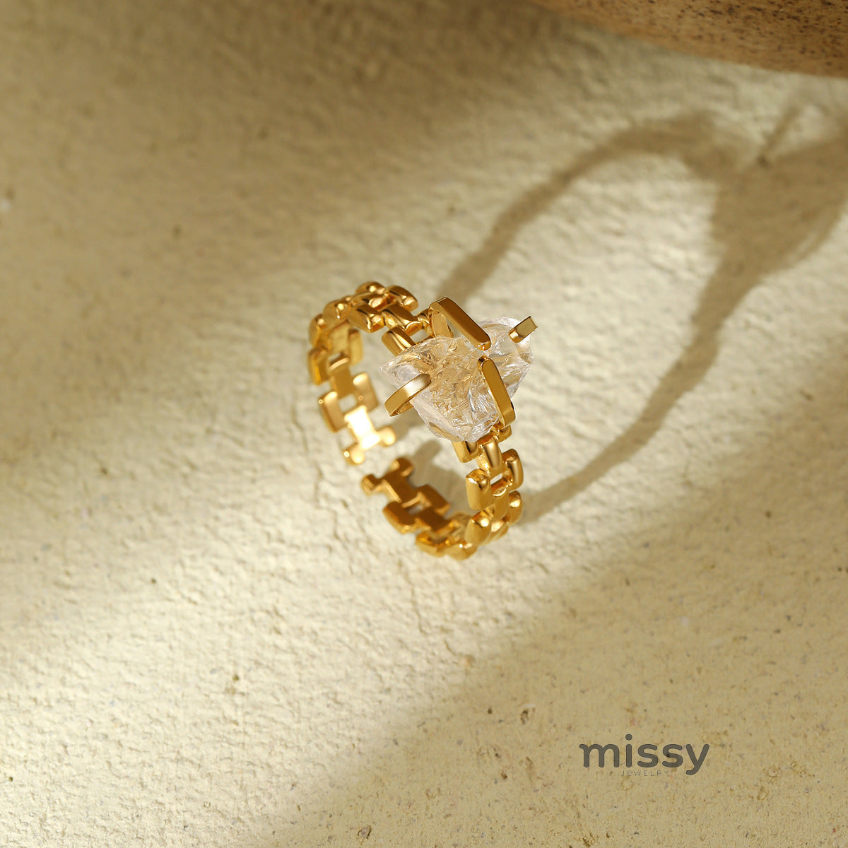 Jadelynn Natural Stone Open Ring [0RMLBHJ7]
