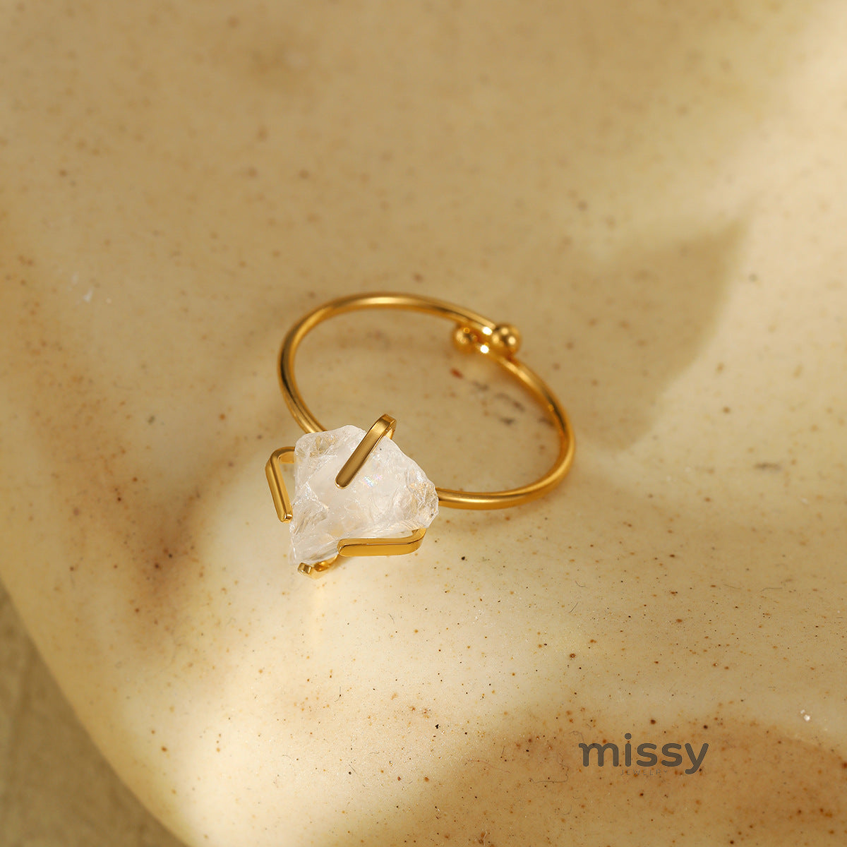 Jadelynn Natural Stone Open Ring [ENMW3DW3]