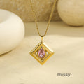 Jaela Teardrop Zircon Necklace [85RH63HQ]