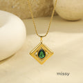 Jaela Teardrop Zircon Necklace [MLBRVD1F]