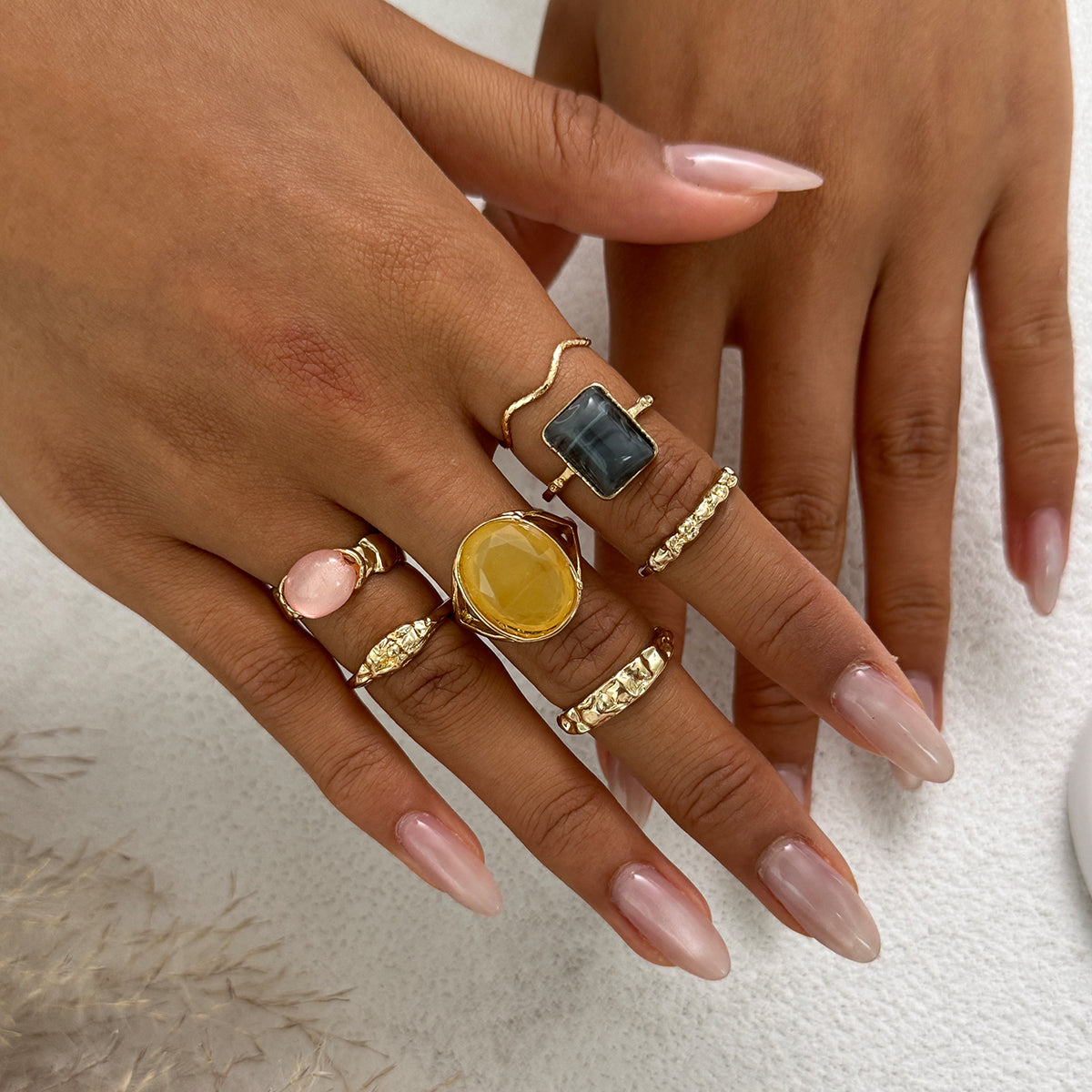 Jaelah Stackable Gemstone Ring Set
