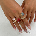 Jaelah Stackable Gemstone Ring Set