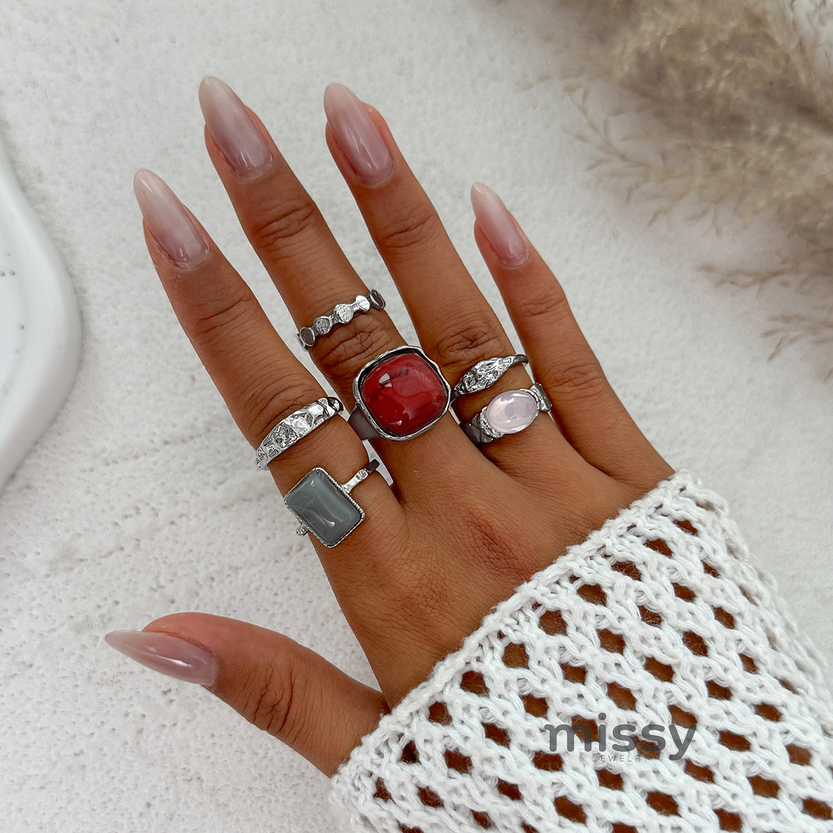 Jaelah Stackable Gemstone Ring Set