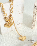 Jaeleigh Delicate Double Heart Necklace [5XAZ0QSA]