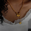 Jaeleigh Delicate Double Heart Necklace [F8CE60C8]