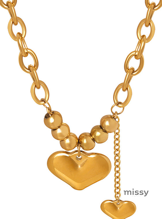 Jaeleigh Delicate Double Heart Necklace [3SGNNBXQ]