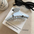Jaiyana Striped Bow Claw Clip