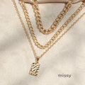 Jamira Gold Layered Square Necklace [DVG88W86]