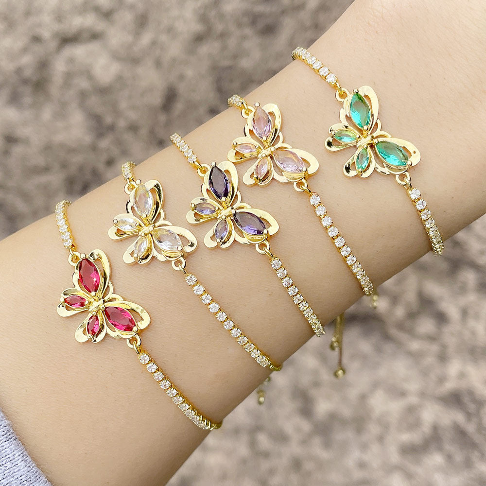 Jamira Zircon Butterfly Bracelet [HND20SVQ]