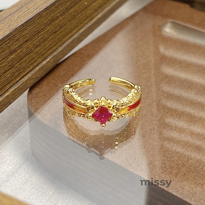 Janell Colorful Enamel Open Ring [XHI4ZM6T]