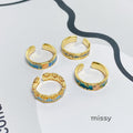 Janell Colorful Enamel Open Ring [IC2H445X]
