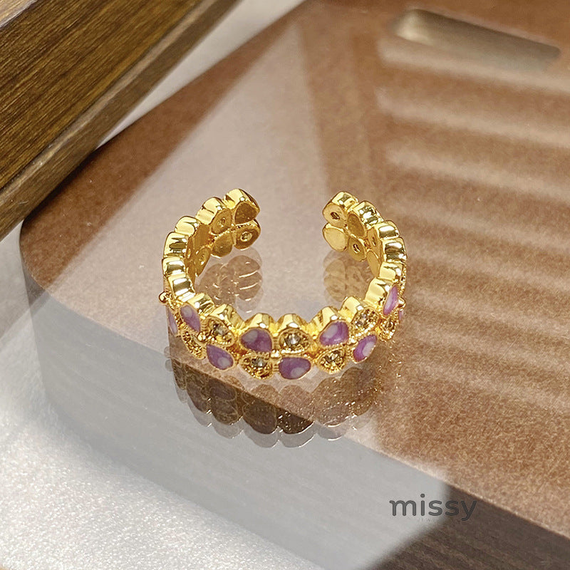 Janell Colorful Enamel Open Ring [3JIGM4A9]