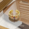 Janell Colorful Enamel Open Ring [XW7BQN5P]