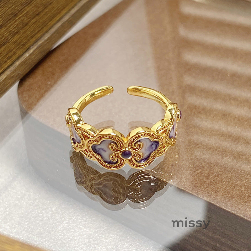 Janell Colorful Enamel Open Ring [AJSSSZR3]