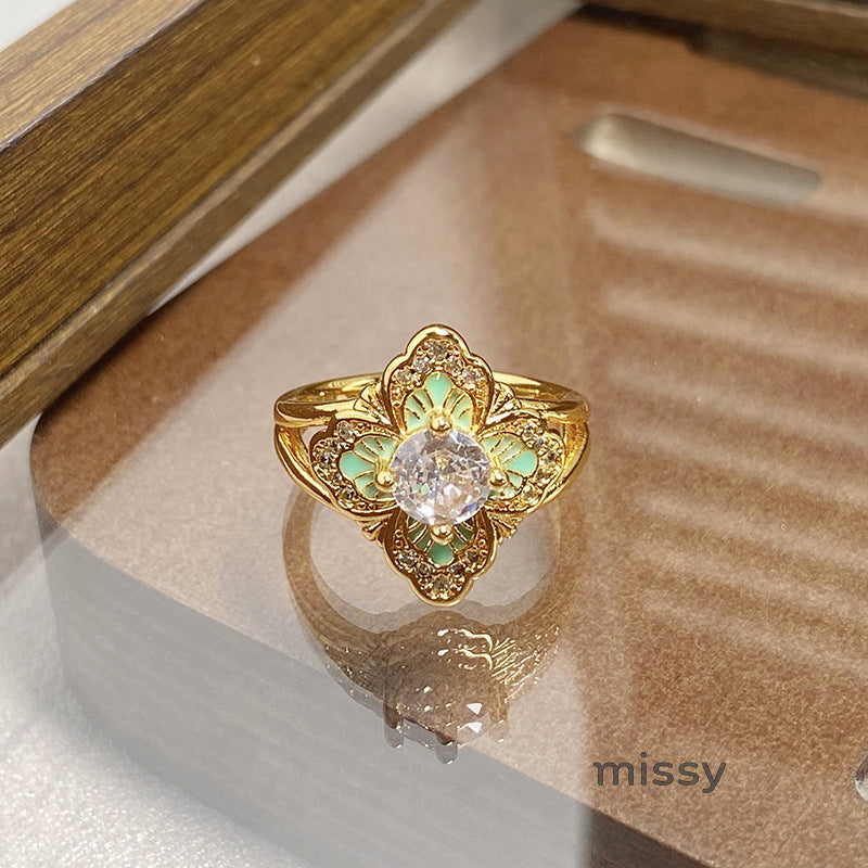 Janell Colorful Enamel Open Ring [26BTUZ1I]